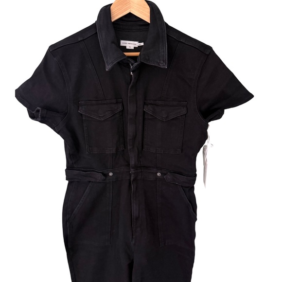 Good American Black Fit For Success Denim Jumpsuit NWT Size XL - Picture 6 of 13